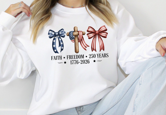 Faith Freedom and 250 Coquette Bows DTF Transfer