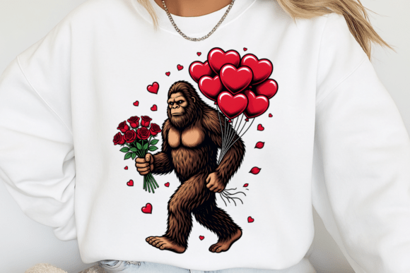 Bigfoot Valentine's DTF Transfer