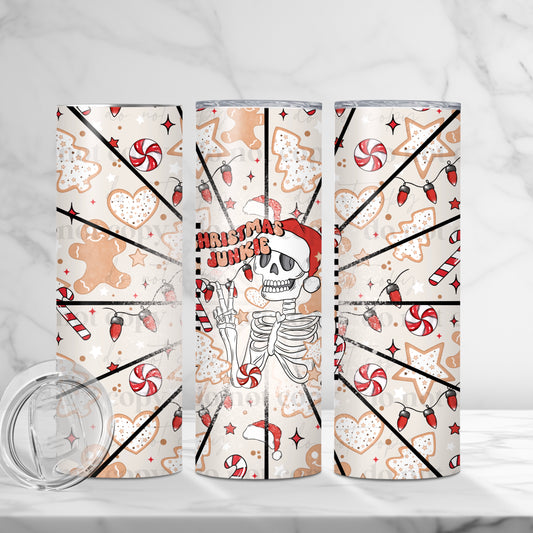 Christmas Junkie Skeleton 20 oz tumbler