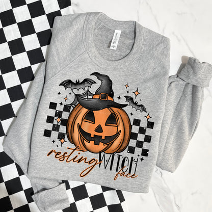 Resting Witch Face Halloween Pumpkin