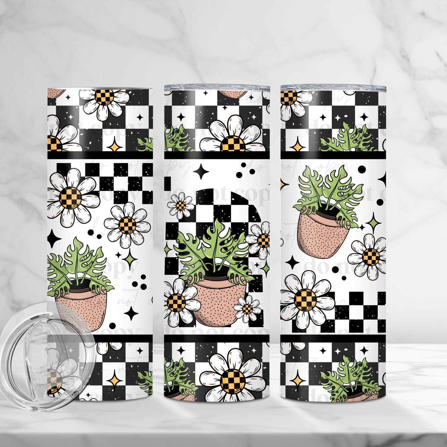 Checkered Plant 20 oz tumbler