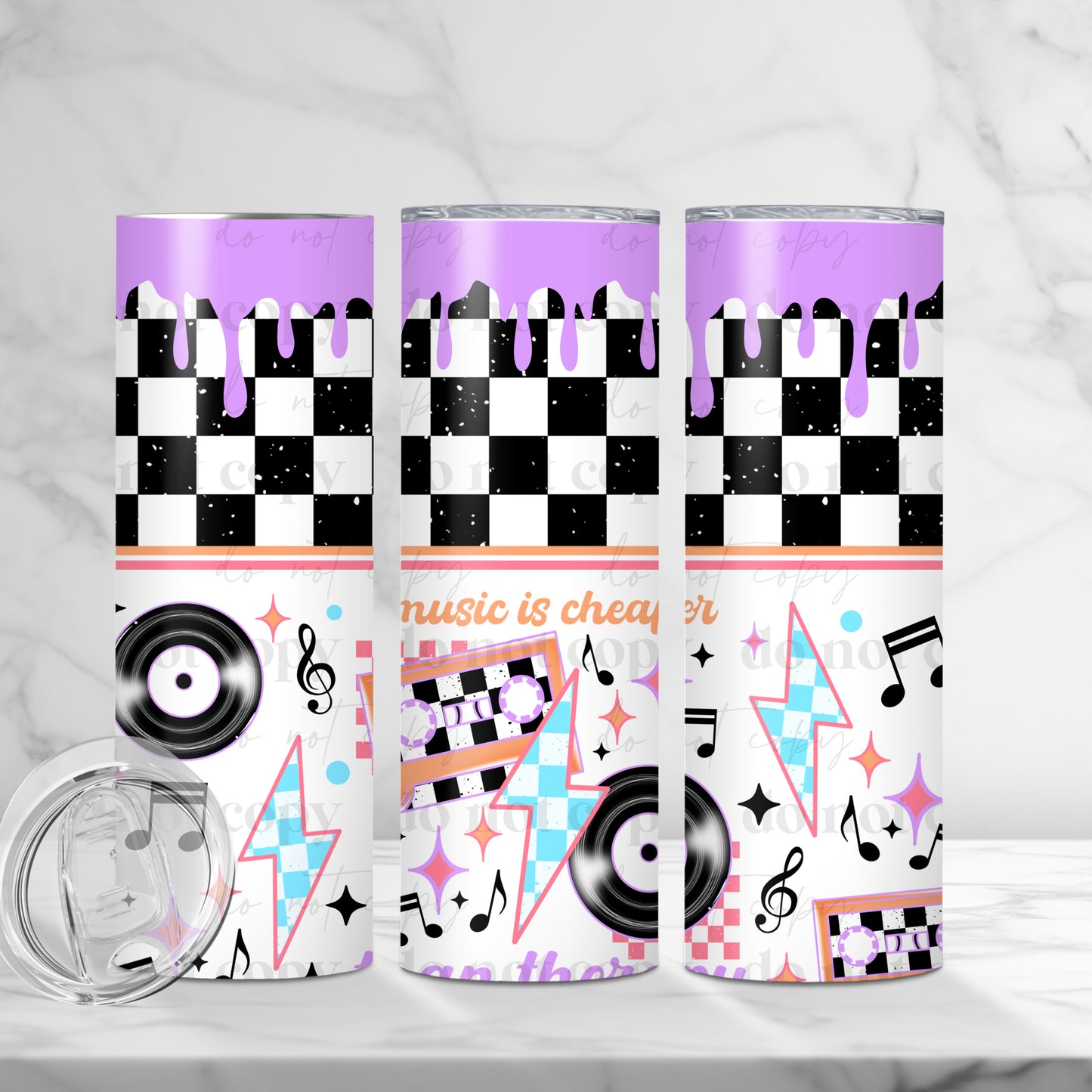 Music is Cheaper than Therapy 20 oz tumbler