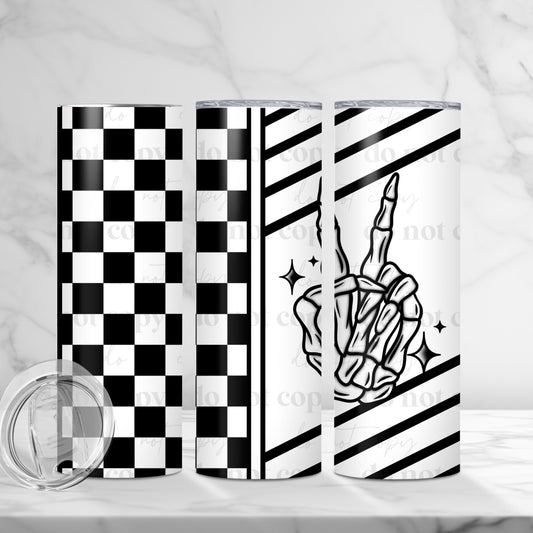 Checkered Skeleton Hand 20 oz tumbler