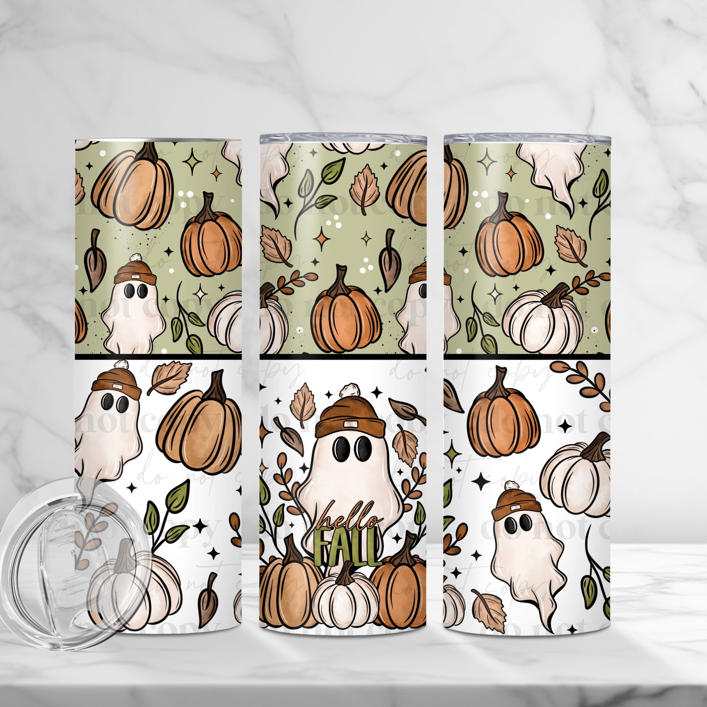 Hello Fall Ghost 20 oz tumbler