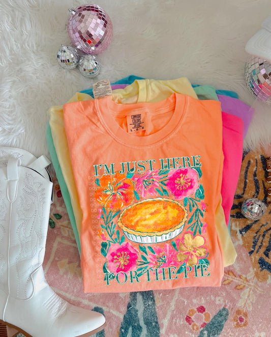 DTF transfer I am Just here for the Pie Thanksgiving Shirt