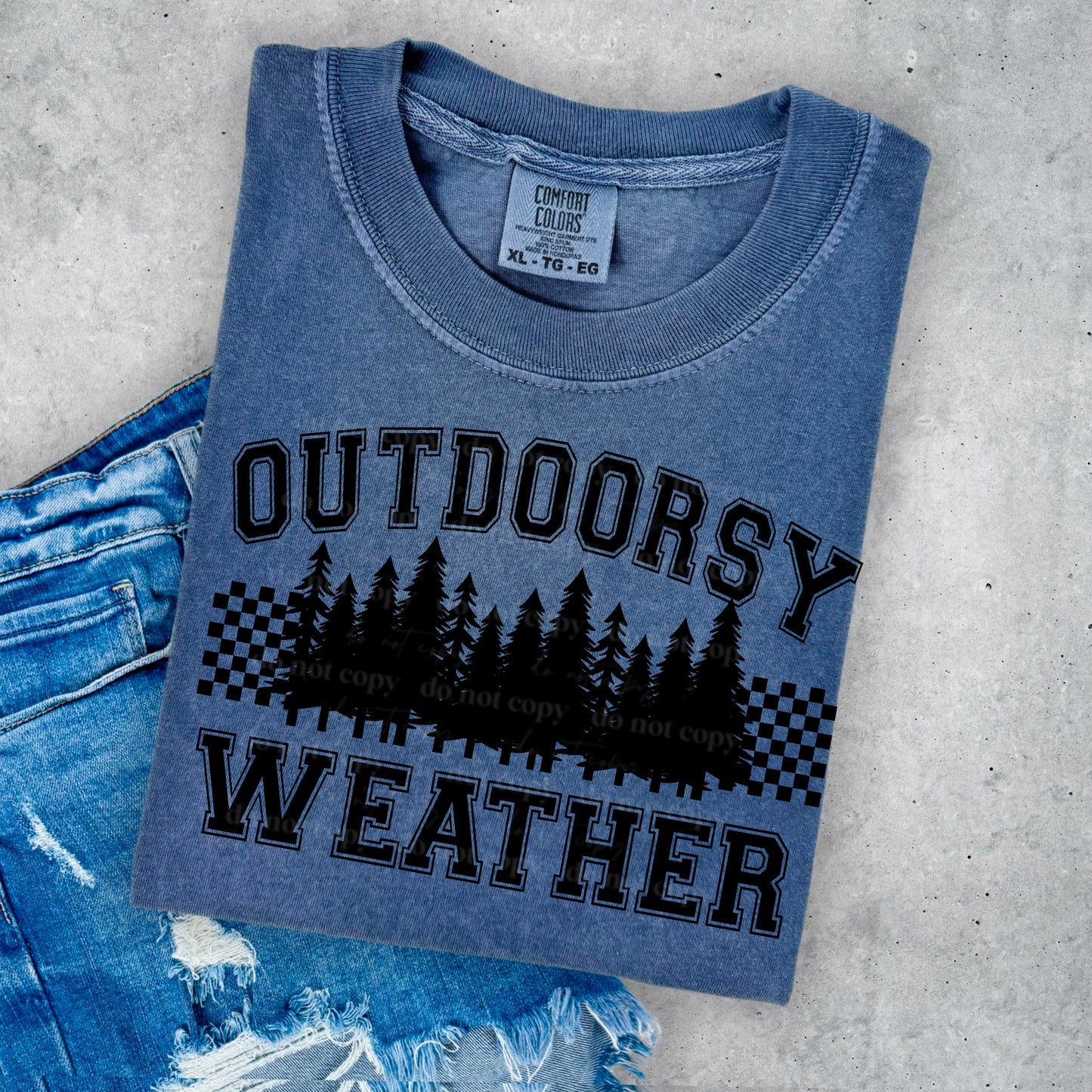 Outdoorsy Weather Checkered Camping