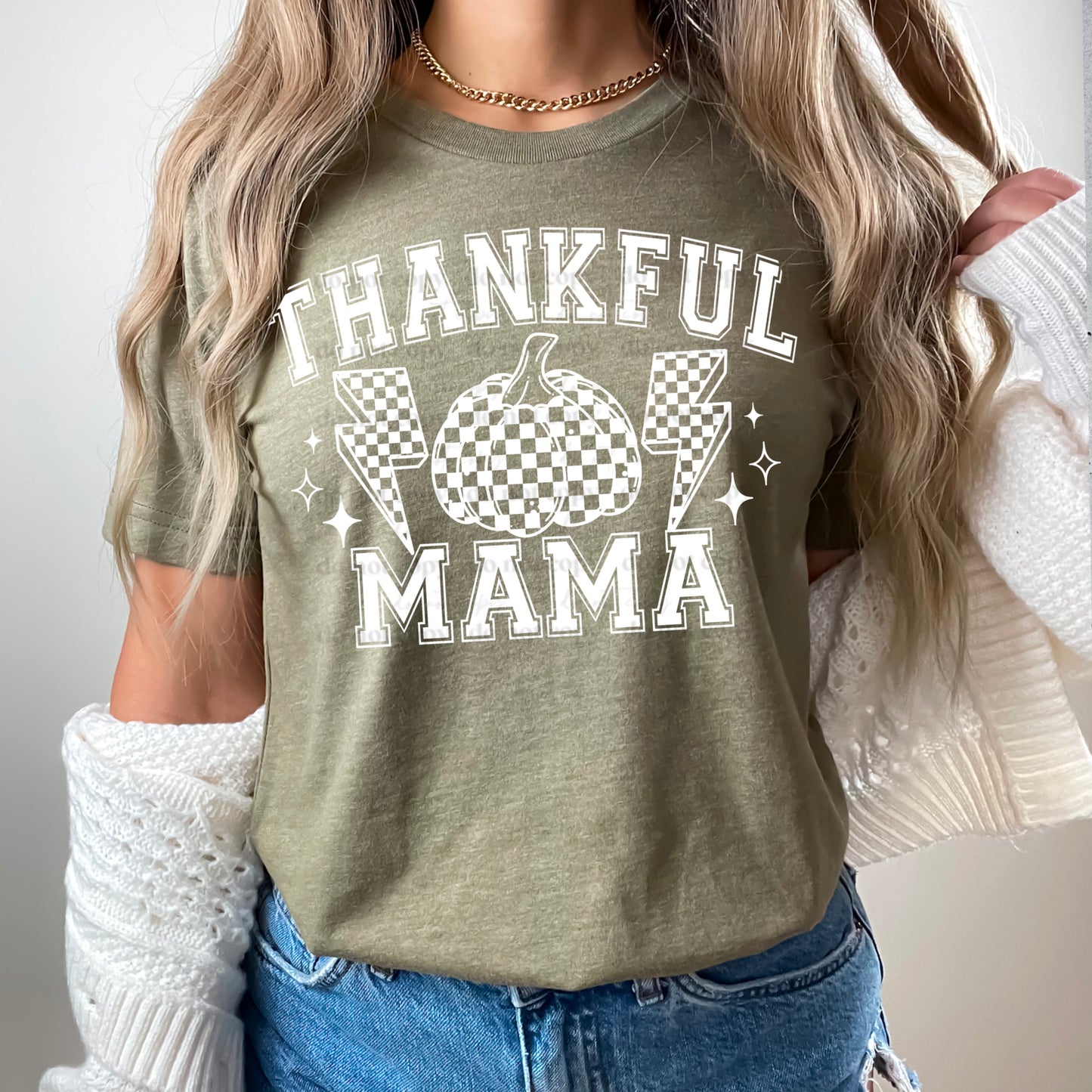 Thankful Mama Checkered