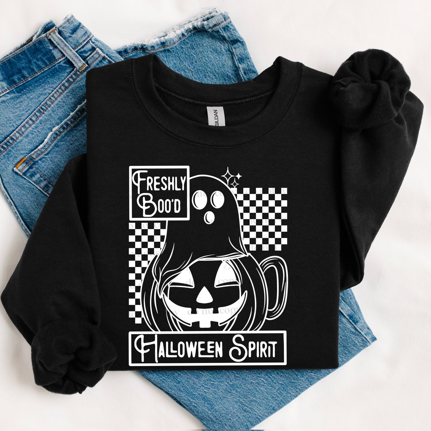 Freshly Booed Halloween Checkered