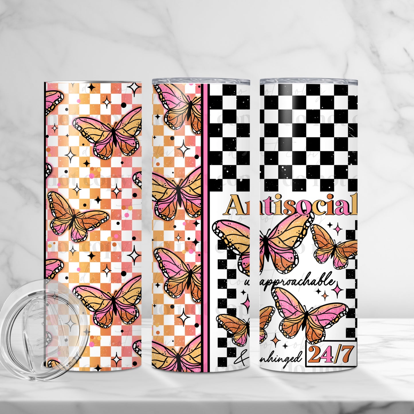 Antisocial Butterfly 20 oz tumbler