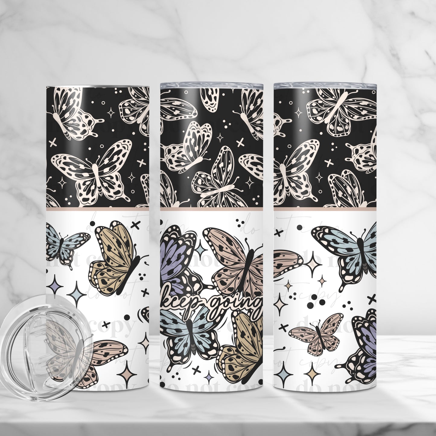 Butterfly Keep Going 20 oz tumbler