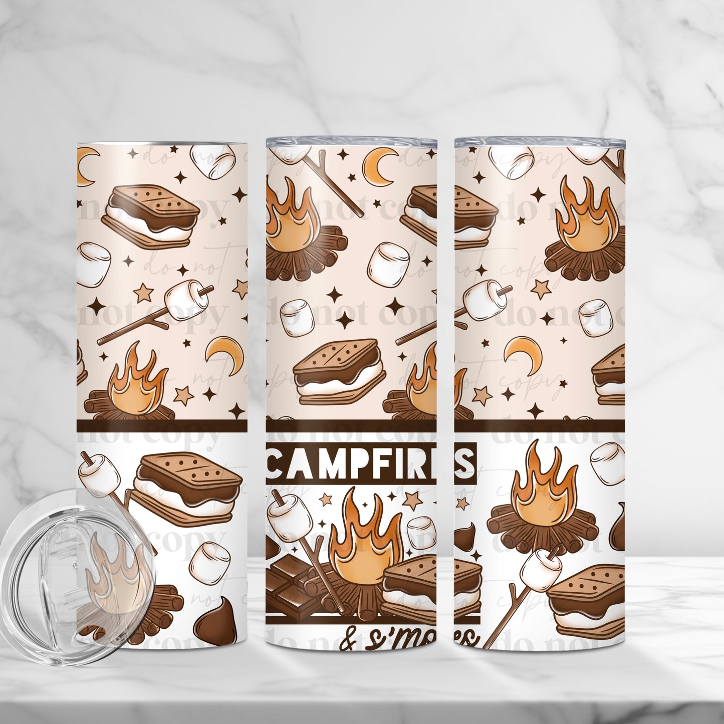 Campfire and Smores 20 oz tumbler