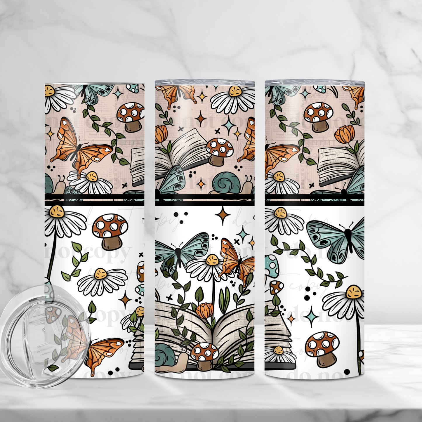 Floral Book 20 oz tumbler