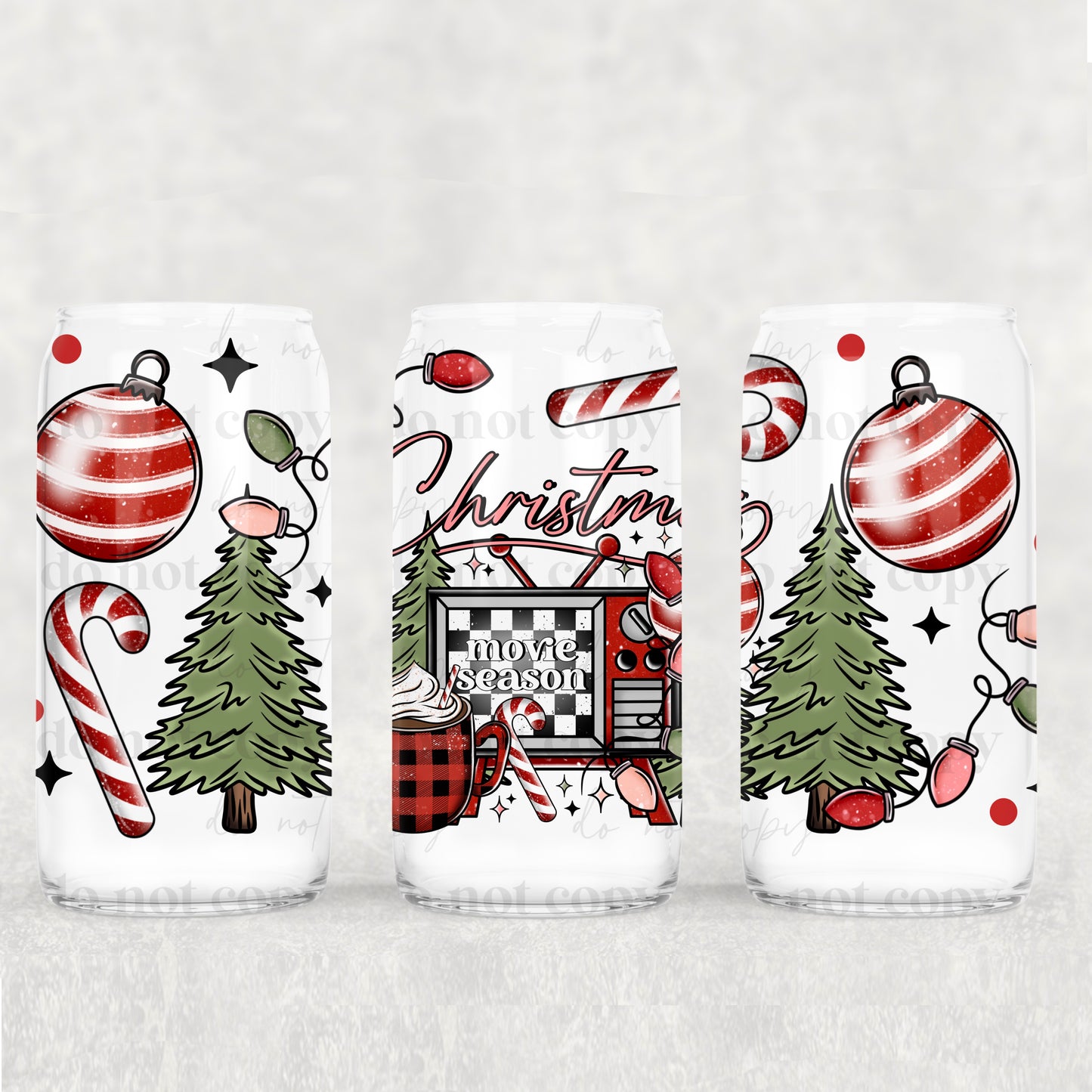 Christmas Movie UV DTF 16 oz Cup Wrap