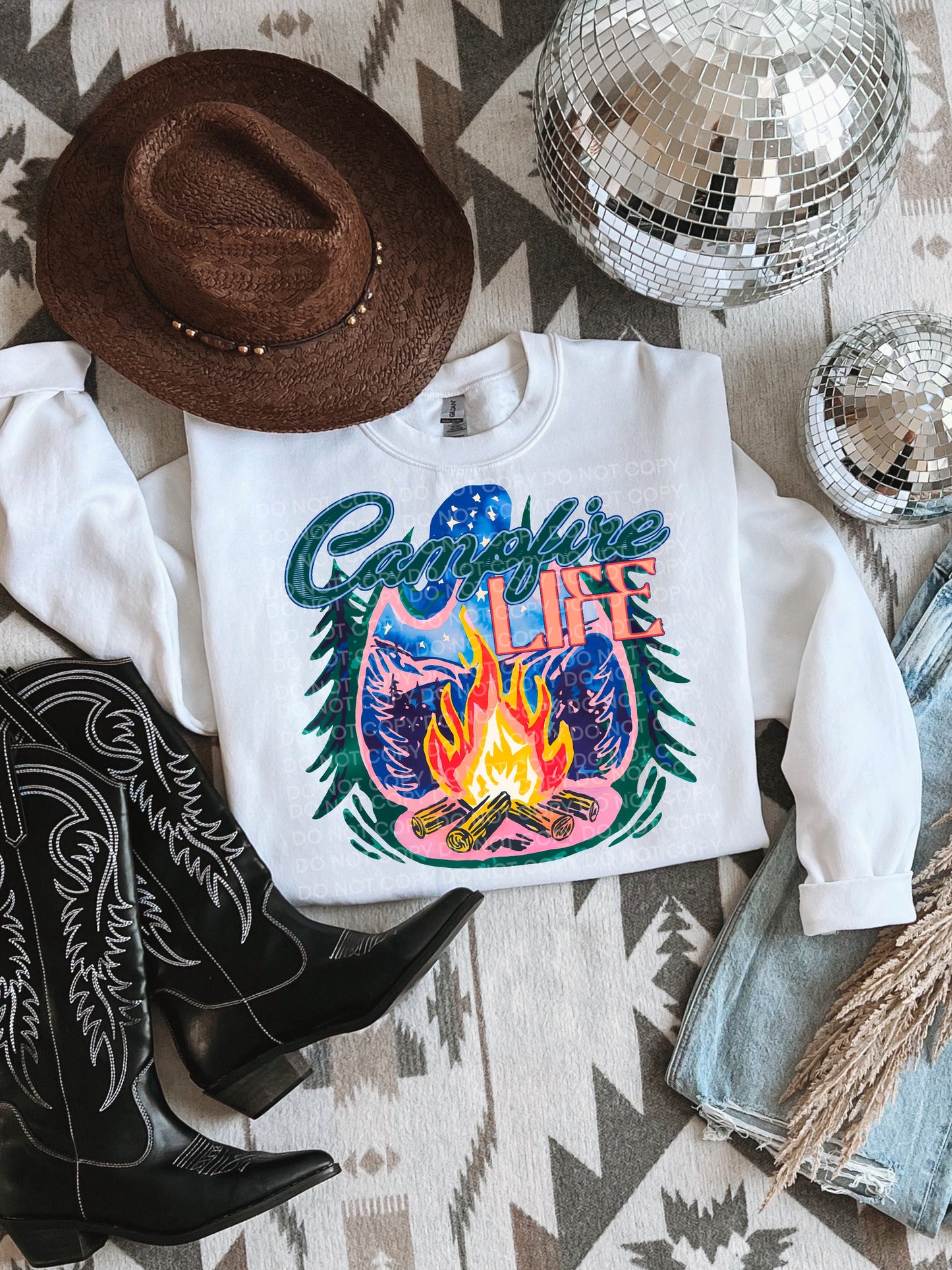 DTF transfer Campfire life