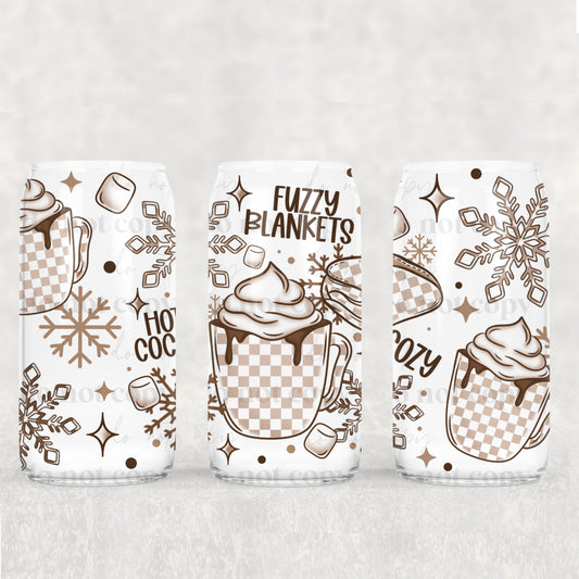 Cozy Snowflakes and Hot Coco UV DTF 16 oz Cup Wrap