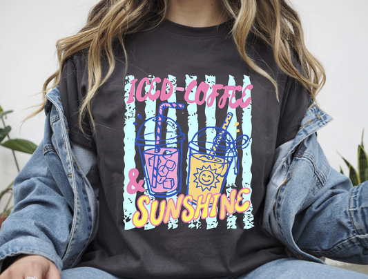 Iced Coffee and Sunshine DTF Transfer