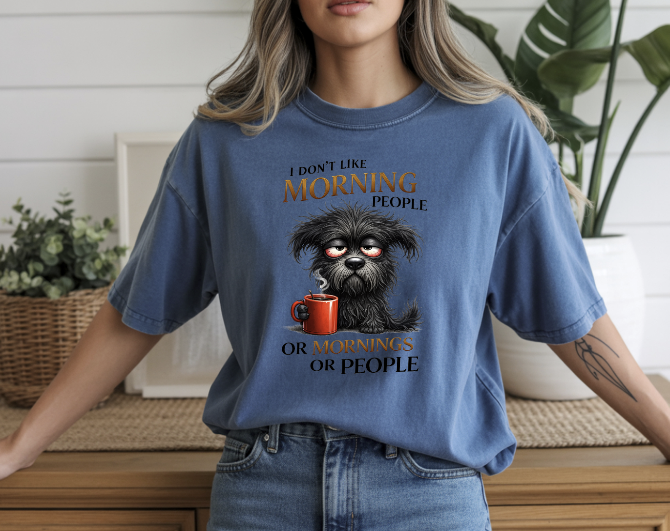 I don't like mornings or people DTF Transfer