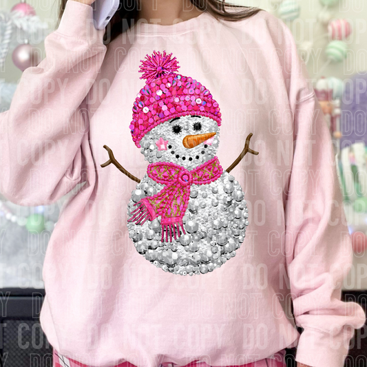 Snowman Faux Pearls DTF transfer