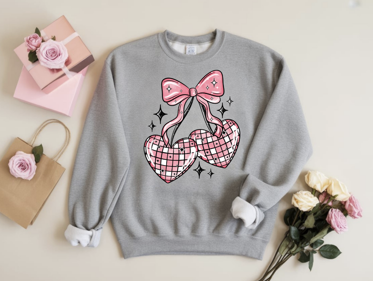 Disco Ball Cherries DTF Transfer