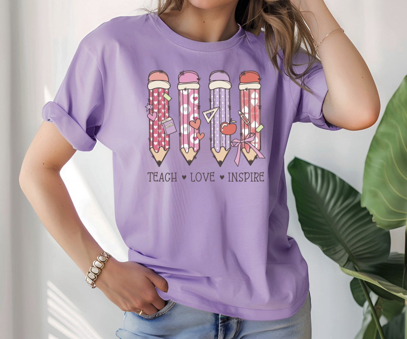 Teach Love Inspire Valentines DTF Transfer