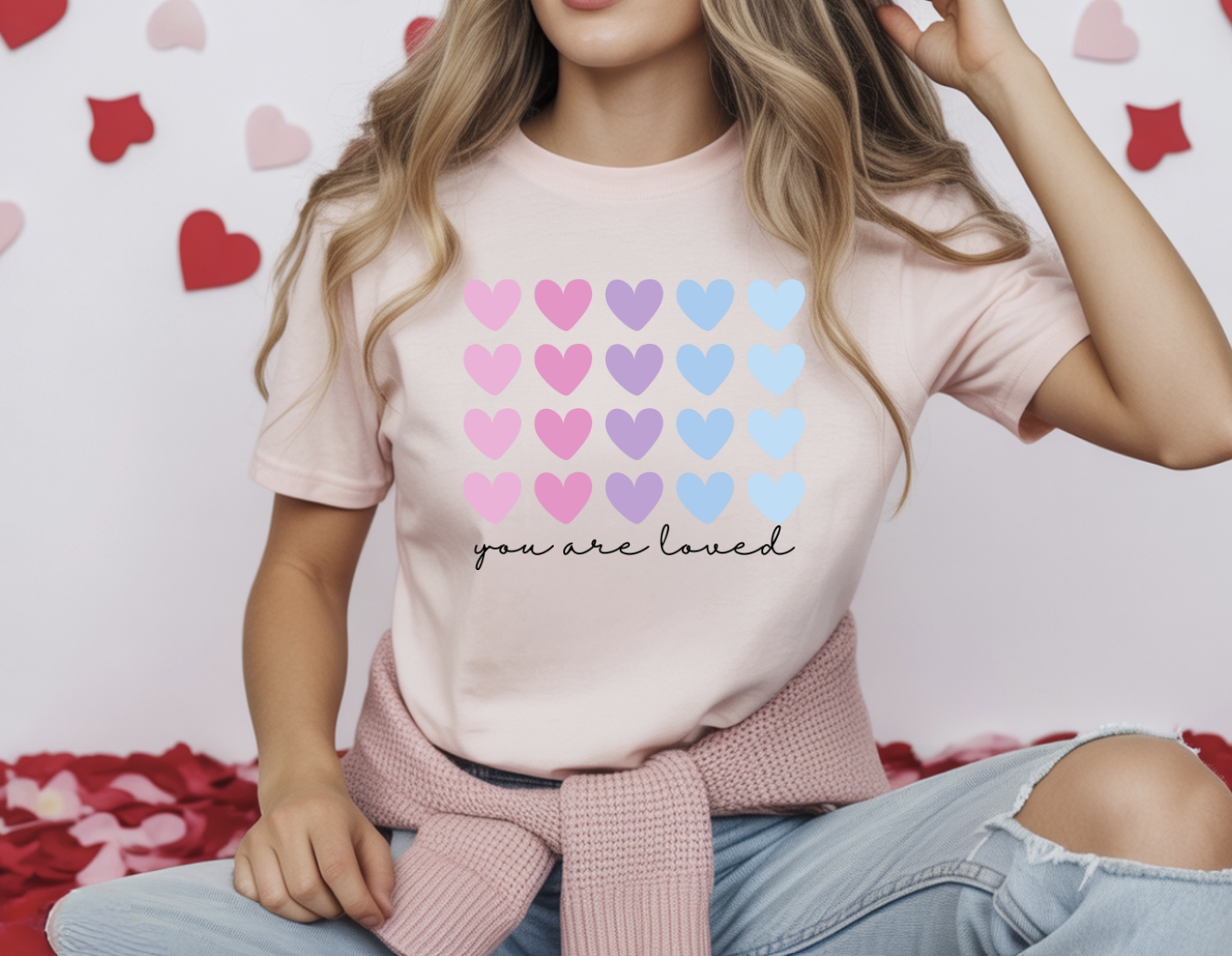 You are loved hearts DTF Transfer