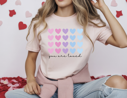 You are loved hearts DTF Transfer