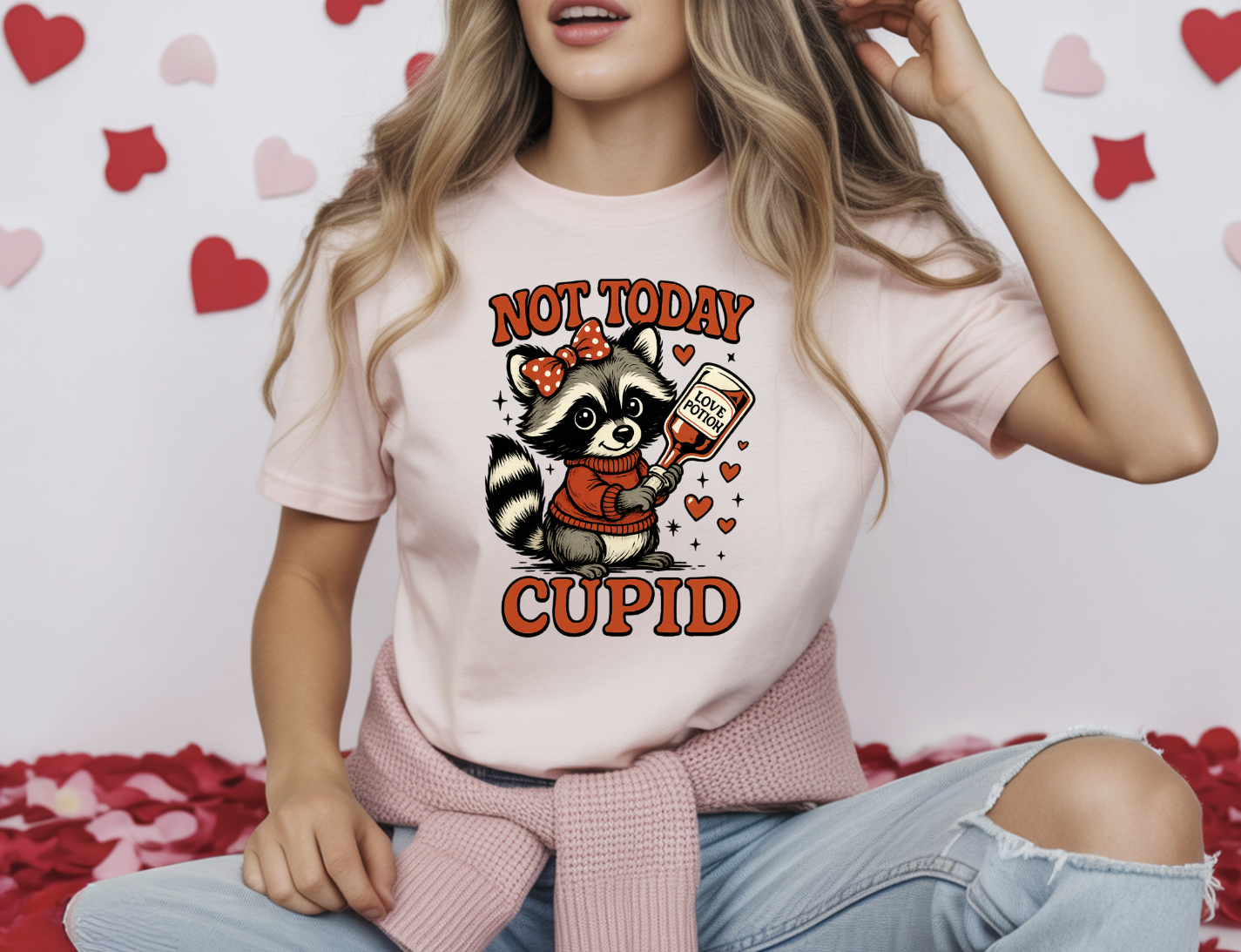 Not today Cupid Racoon DTF Transfer