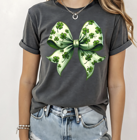 St Patrick's Day Coquette Clover Bow DTF Transfer