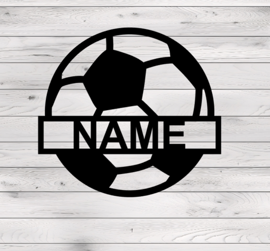 Soccer Ball Metal Plasma Cut Sign