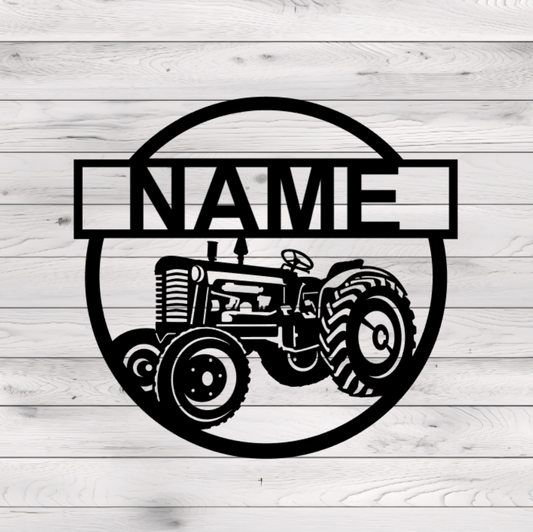 Tractor Round Metal Plasma Cut Sign