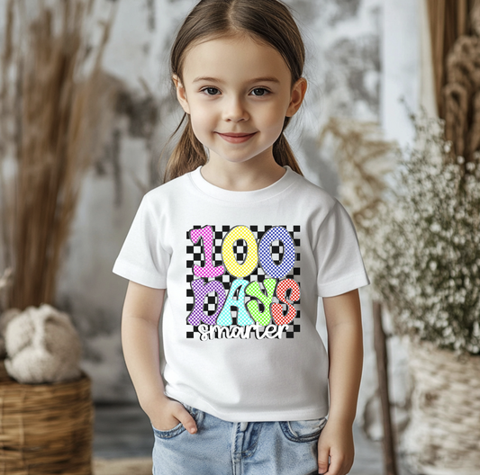 100 Days of School Bright Checkered DTF Transfer
