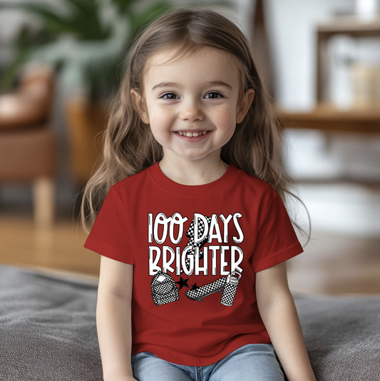100 Days Brighter Checker Print DTF Transfer