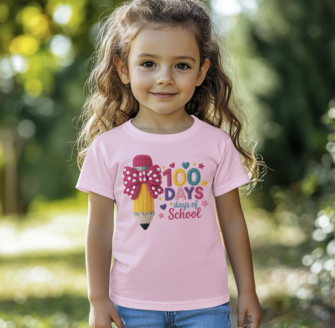 100 Days of School Knit Pencil DTF Transfer