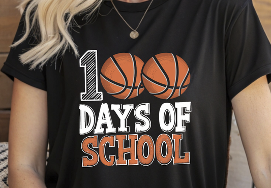 100 Days of School Basketball DTF Transfer