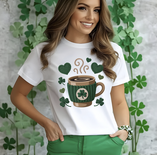 St Patrick's Day Knit Coffee DTF Transfer