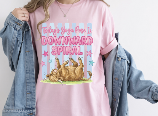 Today's Yoga Pose is downward spiral highland cow DTF Transfer