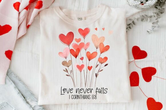 Love Never Fails DTF Transfer