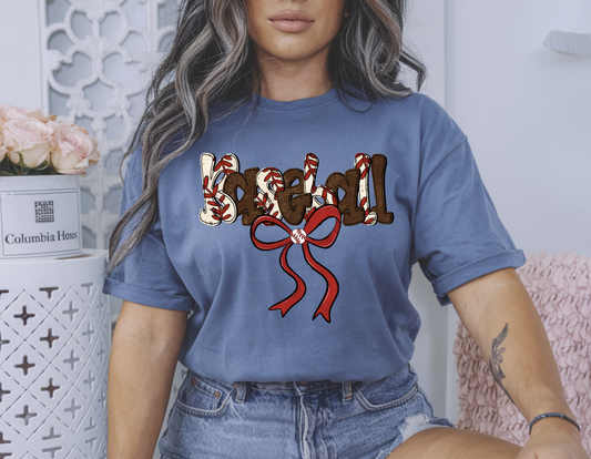 Baseball Coquette Bow DTF Transfer