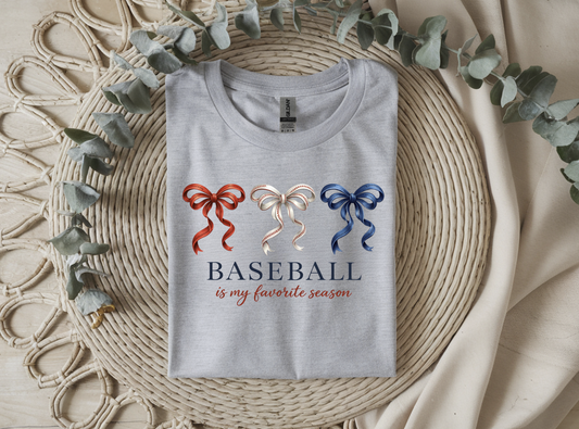 Baseball is my favorite season coquette bows DTF Transfer