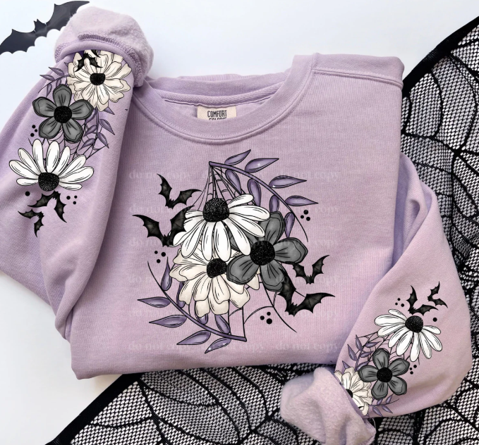 Floral Halloween Bats