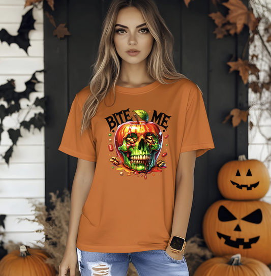 DTF transfer Bite Me Halloween Apple