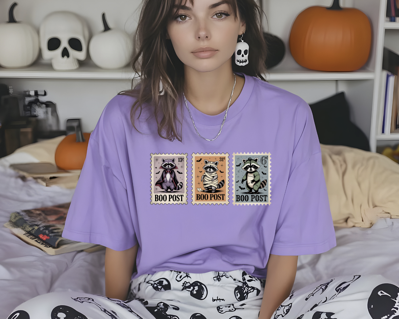 DTF transfer Halloween Stamps Boo Post