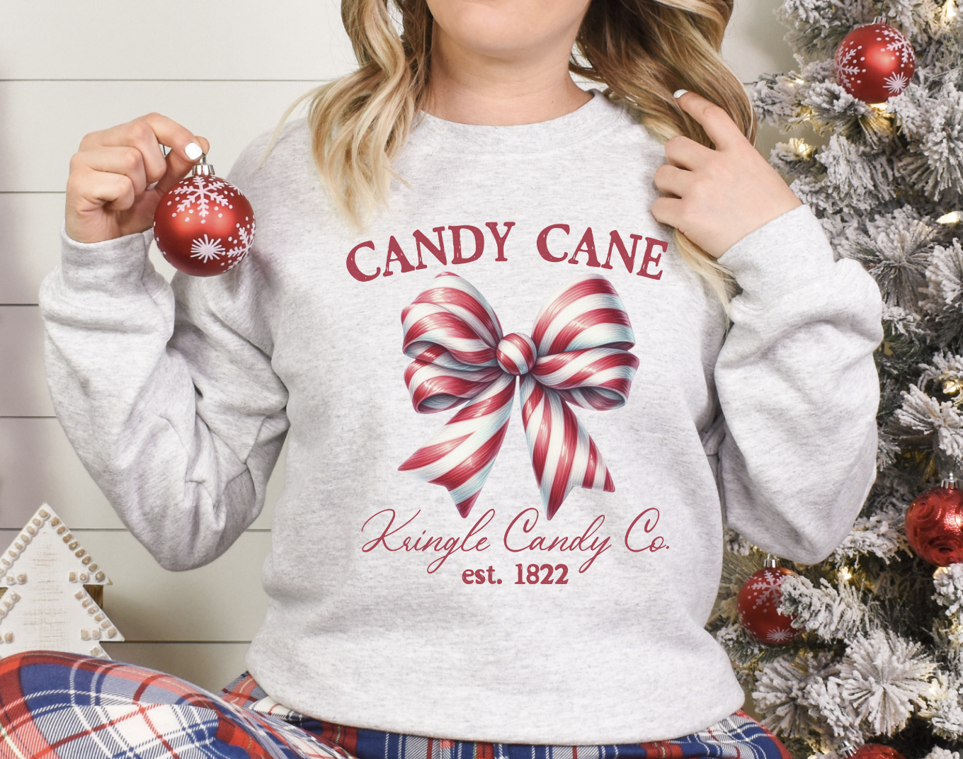 Christmas Candy Cane Coquette Bow