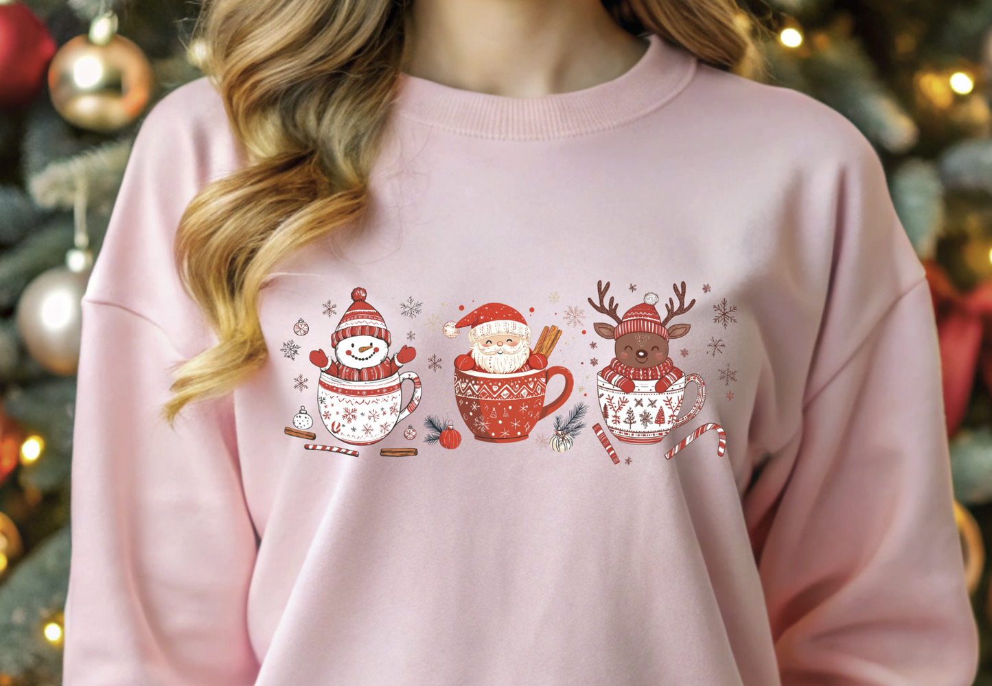 DTF transfer Christmas Cups Snowman Santa Reindeer