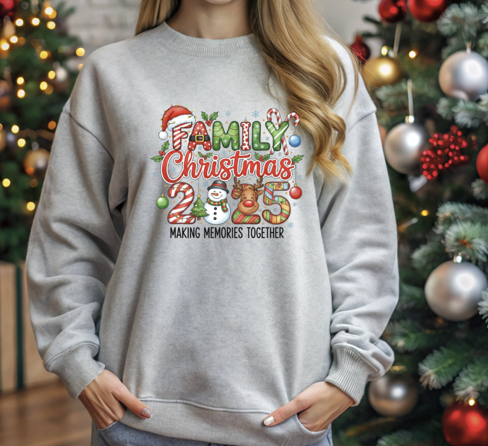 Family Christmas 2025 Making memories together DTF transfer