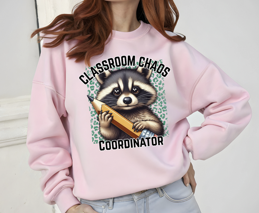 Classroom Chaos Coordinator Racoon DTF Transfer