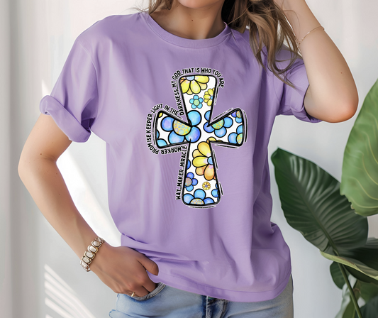 Floral Cross DTF Transfer