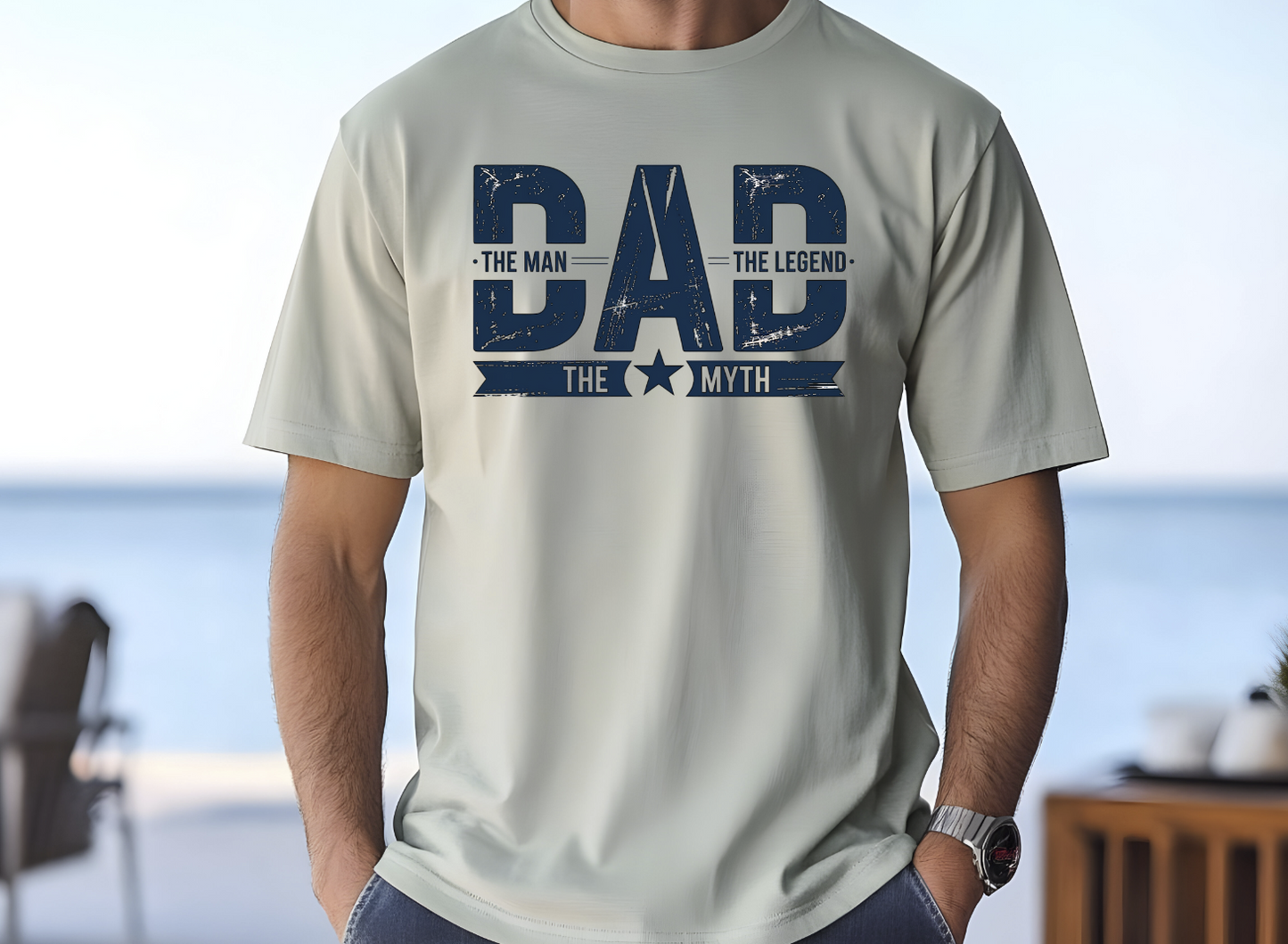Dad The Man The Myth The Legend Navy DTF Transfer