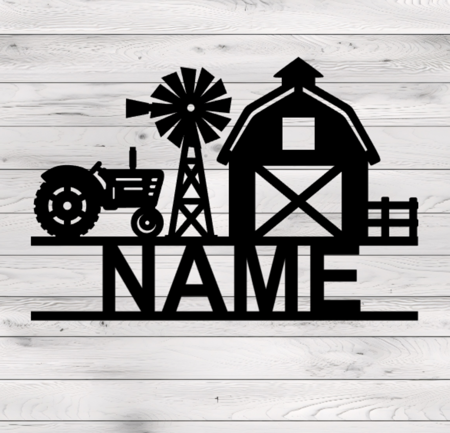 Farm Tractor Metal Plasma Cut Sign