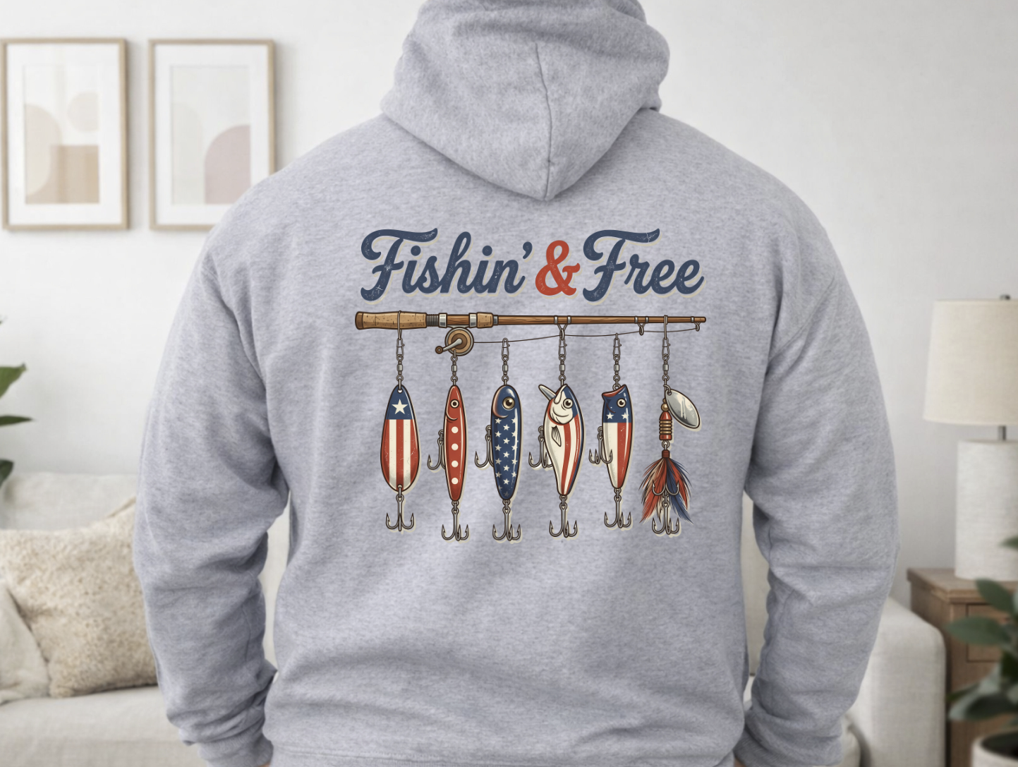 Fishing and Freedom DTF Transfer